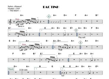 Bạc Tình sheet nhạc đệm