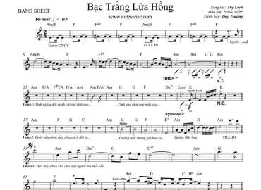 Bạc Trắng Lửa Hồng sheet nhạc đệm