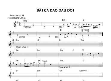 Bài Ca Dao Dầu Đời sheet nhạc đệm