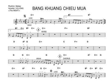 Bâng Khuâng Chiều Mưa sheet nhạc đệm