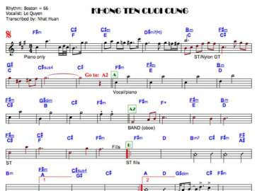 Bài Không Tên Cuối Cùng sheet nhạc đệm