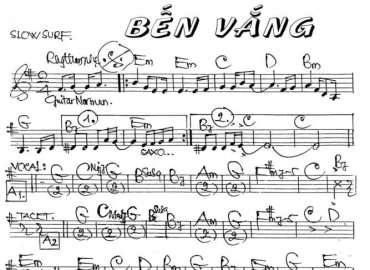 Bến Vắng sheet nhạc đệm