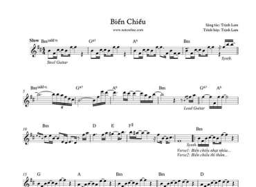 Biển Chiều sheet nhạc đệm