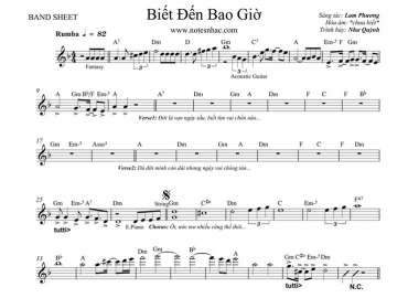 Biết Đến Bao Giờ sheet nhạc đệm