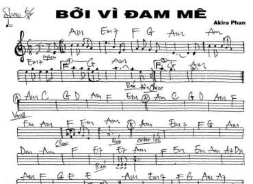 Bởi Vì Đam Mê sheet nhạc đệm
