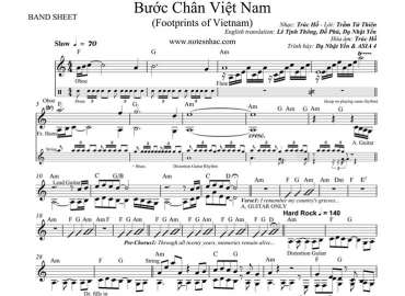 Bước Chân Việt Nam sheet nhạc đệm