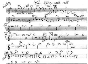 Căn Phòng Mưa Rơi sheet nhạc đệm