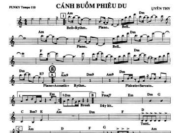 Cánh Buồm Phiêu Du sheet nhạc đệm