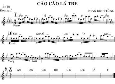 Cào Cào Lá Tre sheet nhạc đệm