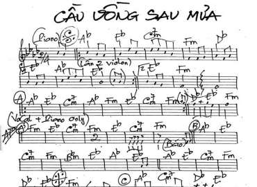 Cầu Vồng Sau Mưa sheet nhạc đệm