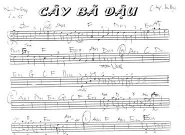 Cây Bã Đậu sheet nhạc đệm