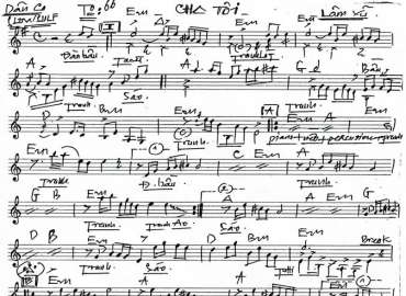 Cha Tôi sheet nhạc đệm