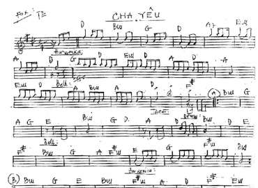Cha Yêu sheet nhạc đệm