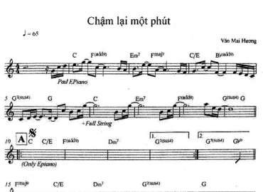 Chậm Lại Một Phút sheet nhạc đệm