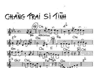 Chàng Trai Si Tình sheet nhạc đệm
