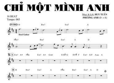 Chỉ Một Mình Anh sheet nhạc