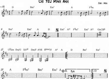 Chỉ Yêu Mình Anh sheet nhạc đệm