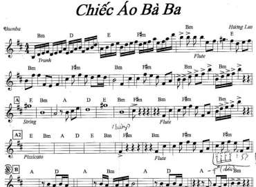 Chiếc Áo Bà Ba sheet nhạc đệm