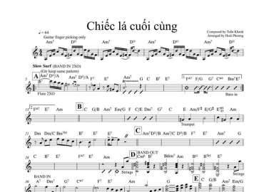 Chiếc Lá Cuối Cùng sheet nhạc đệm