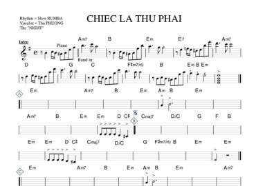 Chiếc Lá Thu Phai sheet nhạc đệm