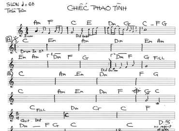 Chiếc Phao Tình sheet nhạc đệm