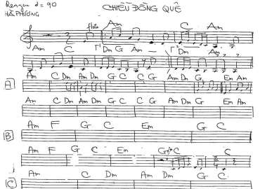 Chiều Đồng Quê sheet nhạc đệm