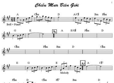 Chiều Mưa Biên Giới sheet nhạc đệm