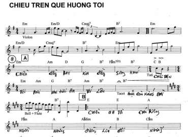 Chiều Trên Quê Hương Tôi sheet nhạc đệm