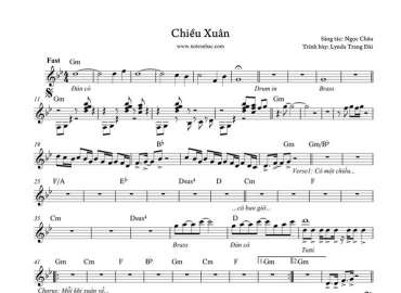 Chiều Xuân sheet nhạc đệm