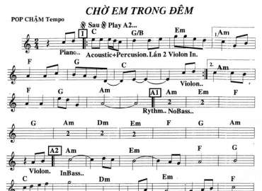 Chờ Em Trong Đêm sheet nhạc đệm