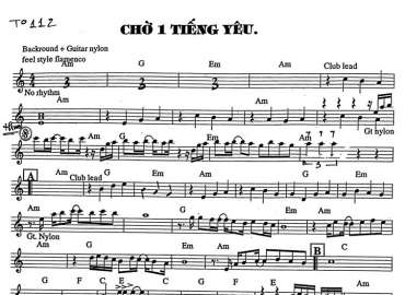 Chờ Một Tiếng Yêu sheet nhạc đệm