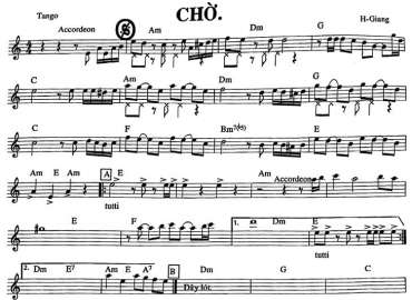 Chờ sheet nhạc đệm