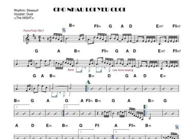 Cho Nhau Lời Yêu Cuối sheet nhạc đệm