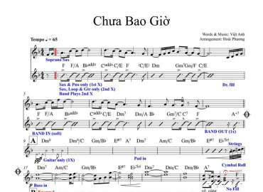 Chưa Bao Giờ sheet nhạc đệm