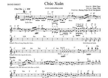 Chúc Xuân sheet nhạc đệm