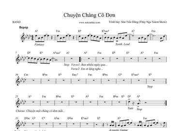 Chuyện Chàng Cô Đơn sheet nhạc đệm