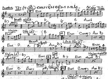 Chuyện Đêm Mưa sheet nhạc đệm