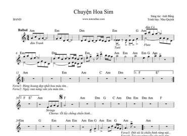 Chuyện Hoa Sim sheet nhạc đệm