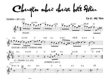 Chuyện Như Chưa Bắt Đầu sheet nhạc đệm