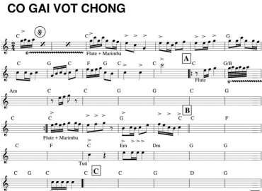 Cô Gái Vót Chông sheet nhạc đệm