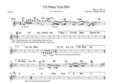 Có Nhau Trọn Đời sheet nhạc đệm