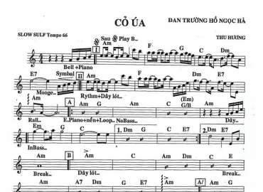 Cỏ Úa sheet nhạc đệm
