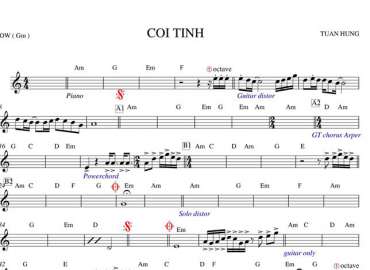 Cõi Tình sheet nhạc đệm