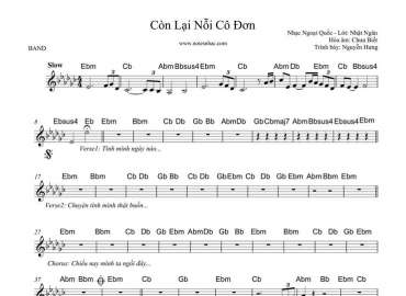 Còn Lại Nỗi Cô Đơn sheet nhạc đệm