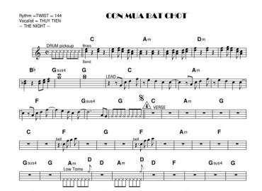 Cơn Mưa Bất Chợt sheet nhạc đệm