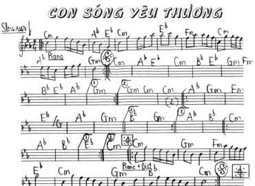 Con Sóng Yêu Thương sheet nhạc đệm