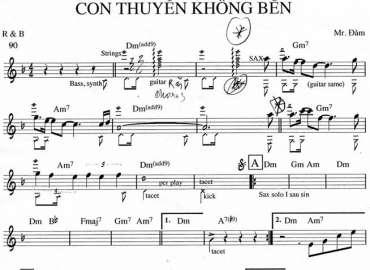Con Thuyền Không Bên sheet nhạc đệm