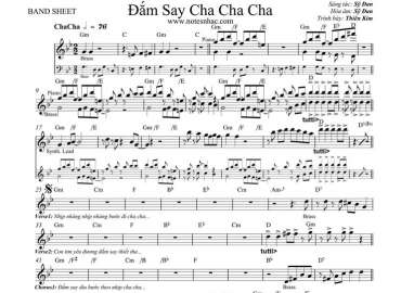 Đắm Say Cha Cha Cha sheet nhạc đệm