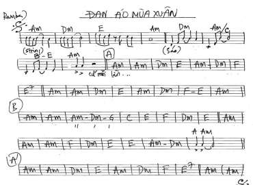 Đan Áo Mùa Xuân sheet nhạc đệm