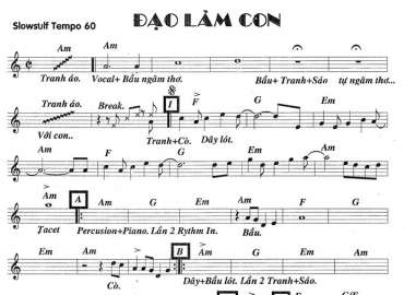 Đạo Làm Con sheet nhạc đệm